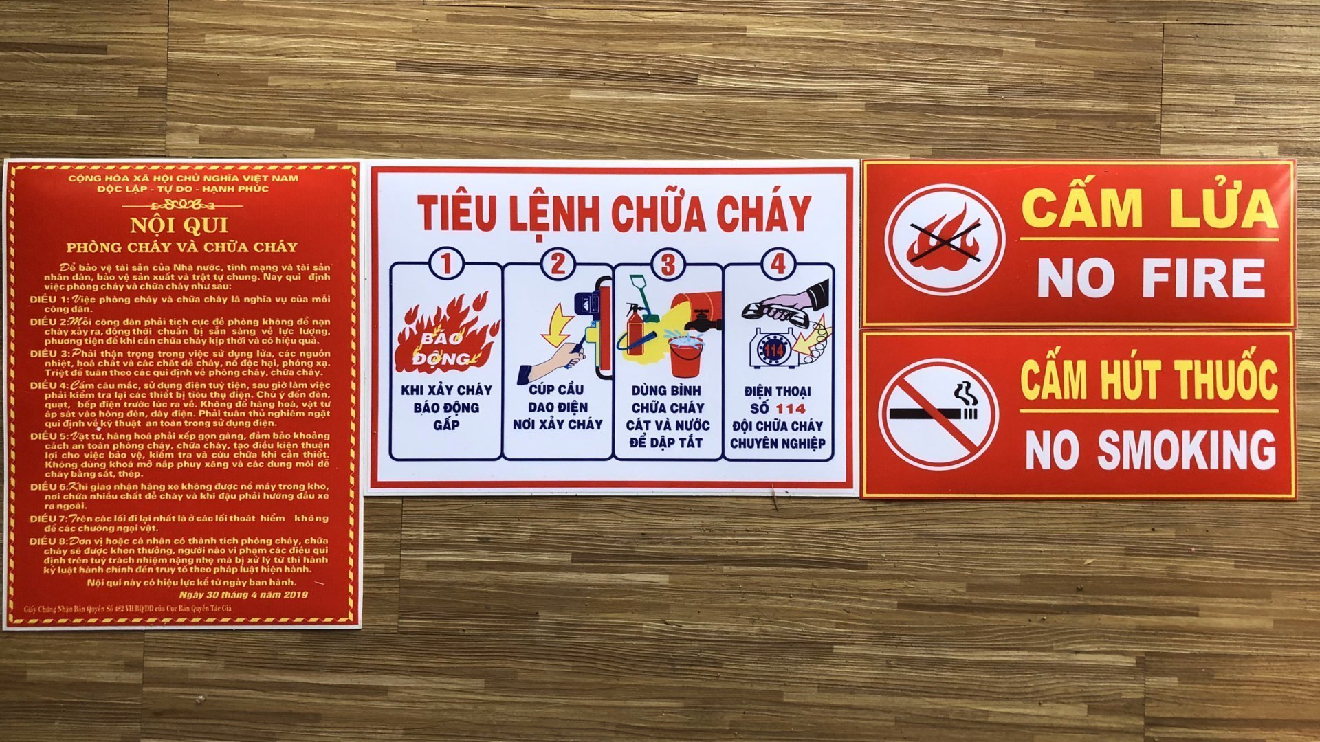 Bảng nội quy, tiêu lệnh PCCC Nhựa Dẻo